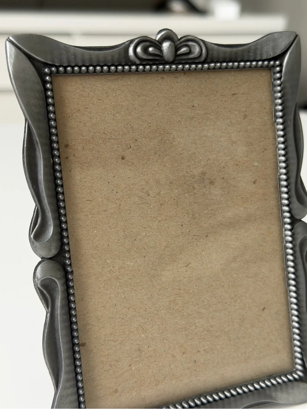 The Weston Gallery Vintage Metal Silver Bow & Scroll Ornate Mini Photo Frame